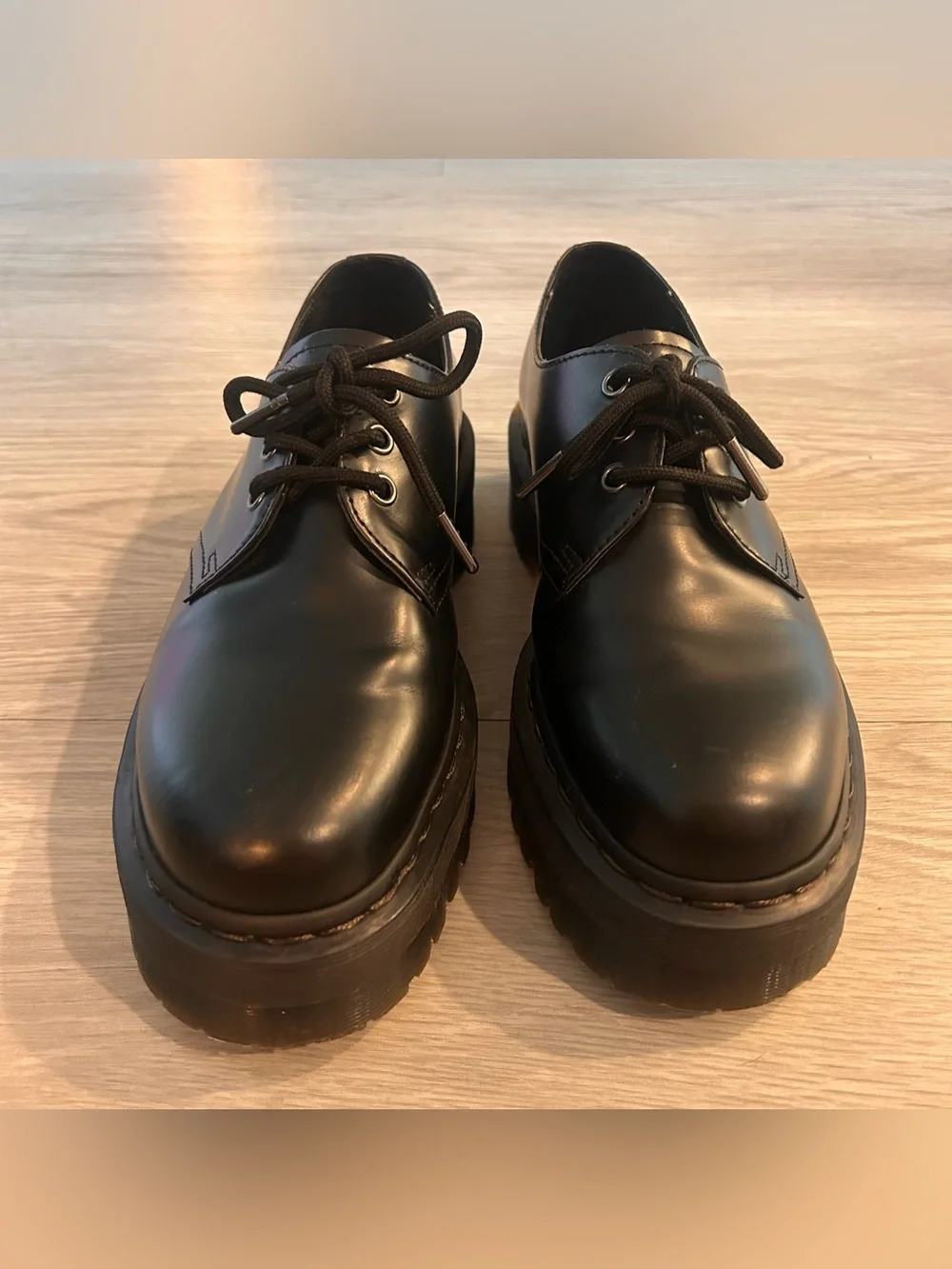 1461 smooth leather platform oxfords